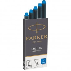 Синие неводостойкие картриджи Parker (Паркер) Quink Cartridges Washable Blue 5 шт
