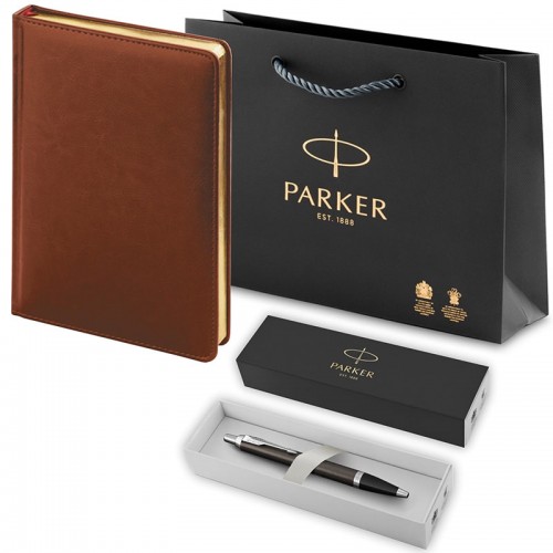 Набор Parker IM Core Dark Espresso CT из шариковой ручки и ежедневника коричневого цвета в Нижнем Новгороде