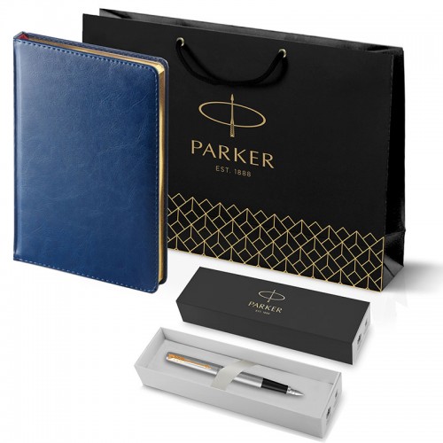 Набор Parker Jotter Stainless Steel GT из перьевой ручки и синего ежедневника недатированного в Нижнем Новгороде