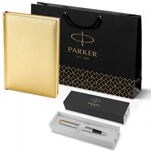 Набор Parker Jotter Stainless Steel GT из перьевой ручки и золотого ежедневника недатированного в Нижнем Новгороде