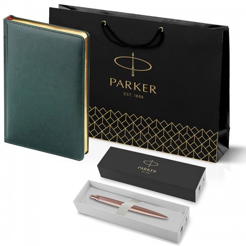 Набор Parker Jotter XL SE20 Monochrome Rose Gold из шариковой ручки и ежедневника зеленого цвета в Нижнем Новгороде