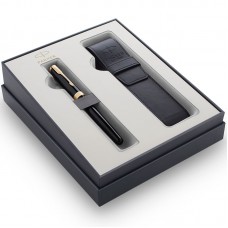 Подарочный набор Parker Sonnet Black GT из перьевой ручки и чехла