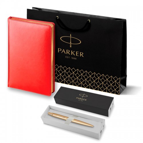 Набор Parker Jotter XL SE20 Monochrome Gold из шариковой ручки и ежедневника красного цвета в Нижнем Новгороде
