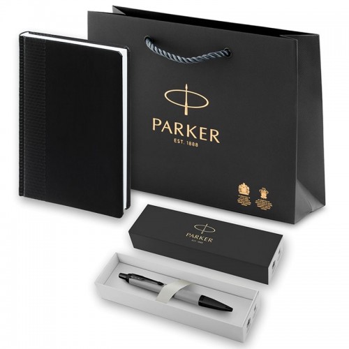 Набор Parker IM Achromatic Matte Grey BT из шариковой ручки и ежедневника черного цвета в Нижнем Новгороде