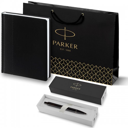 Набор Parker IM Achromatic Matte Black BT из шариковой ручки и ежедневника черного цвета в Нижнем Новгороде
